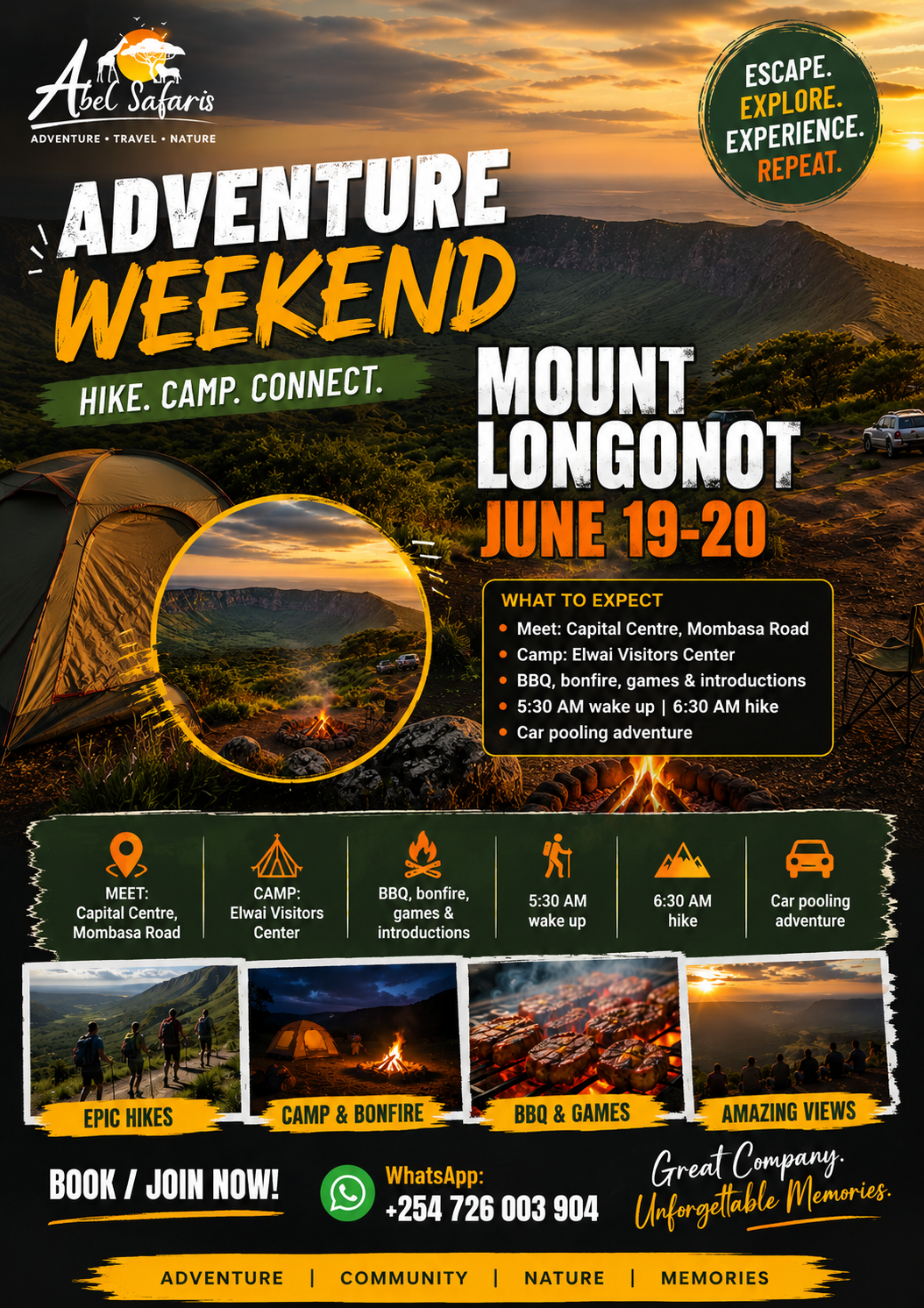 Mount Longonot Adventure Weekend flyer